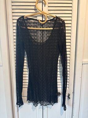 Free People Black Sheer Beach cover-up